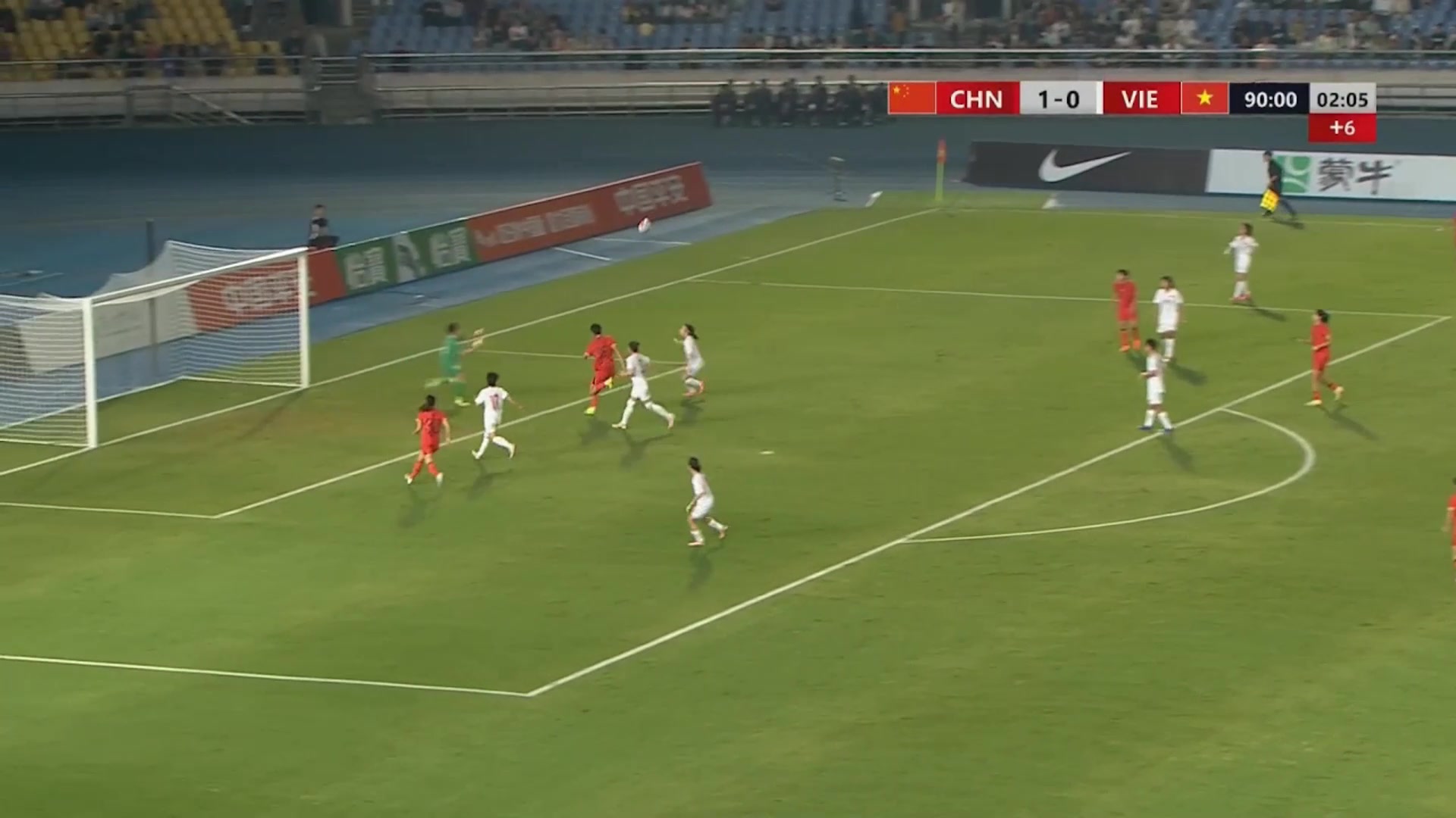 越南女足解圍不慎自擺烏龍，中國女足2-0越南女足